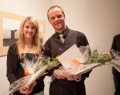 Fanney Lind og Binni me� vi�urkenningar s�nar