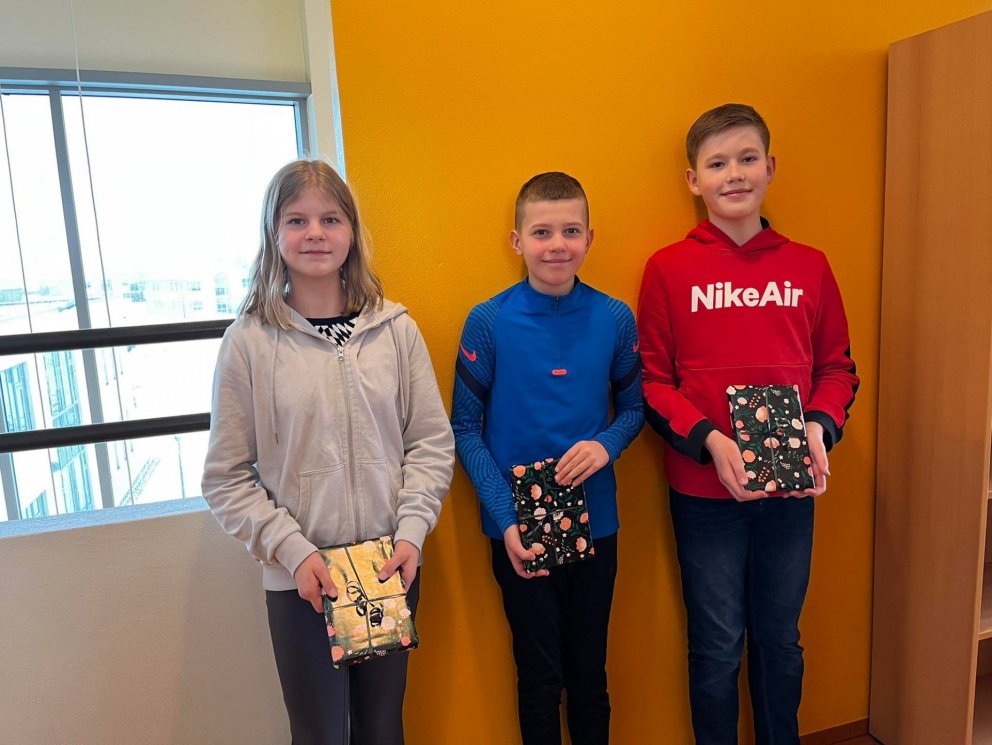 Fulltrúar Giljaskóla í Upphátt - upplestrarkeppni grunnskólanna á Akureyri