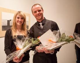 Fanney Lind og Binni með viðurkenningar sínar