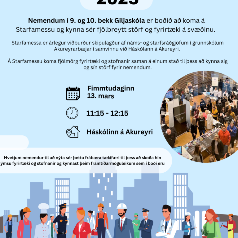 Starfamessa fimmtudaginn 13. mars í Háskólanum