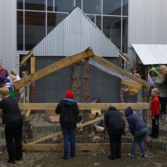 Hænurnar komnar í hús