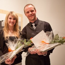 Fanney Lind og Binni með viðurkenningar sínar